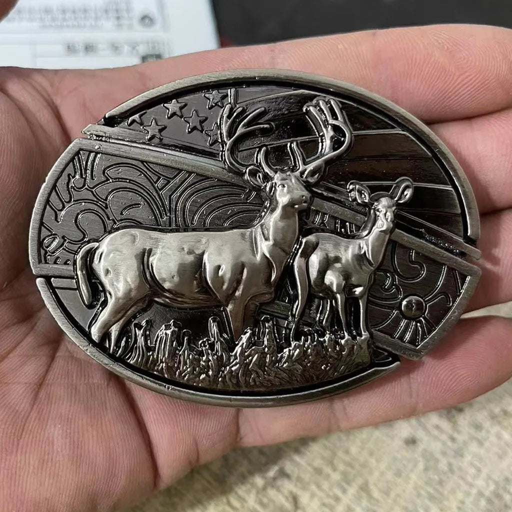Fivela Cervo Americano com Canivete Secreto - Esporatto