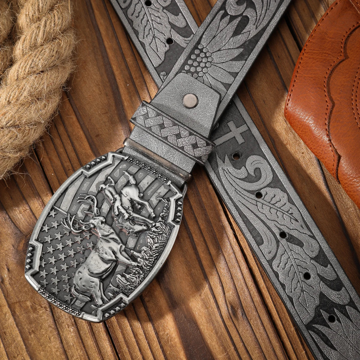 Cinto Cervo Americano em Couro Premium - Esporatto