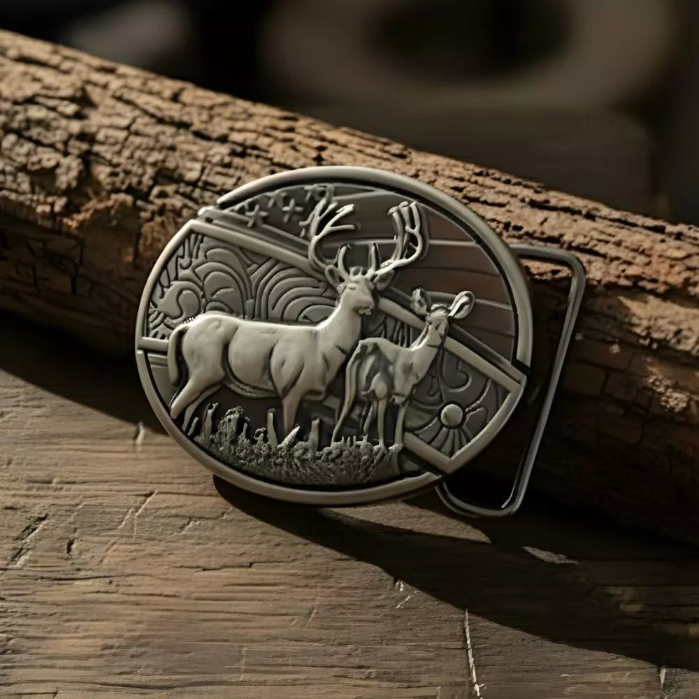 Fivela Cervo Americano com Canivete Secreto - Esporatto